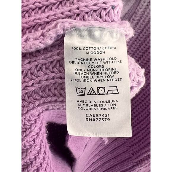 Ann Taylor Ombre Cardigan Cotton Purple Begonia Women's Size M - Picture 8 of 10